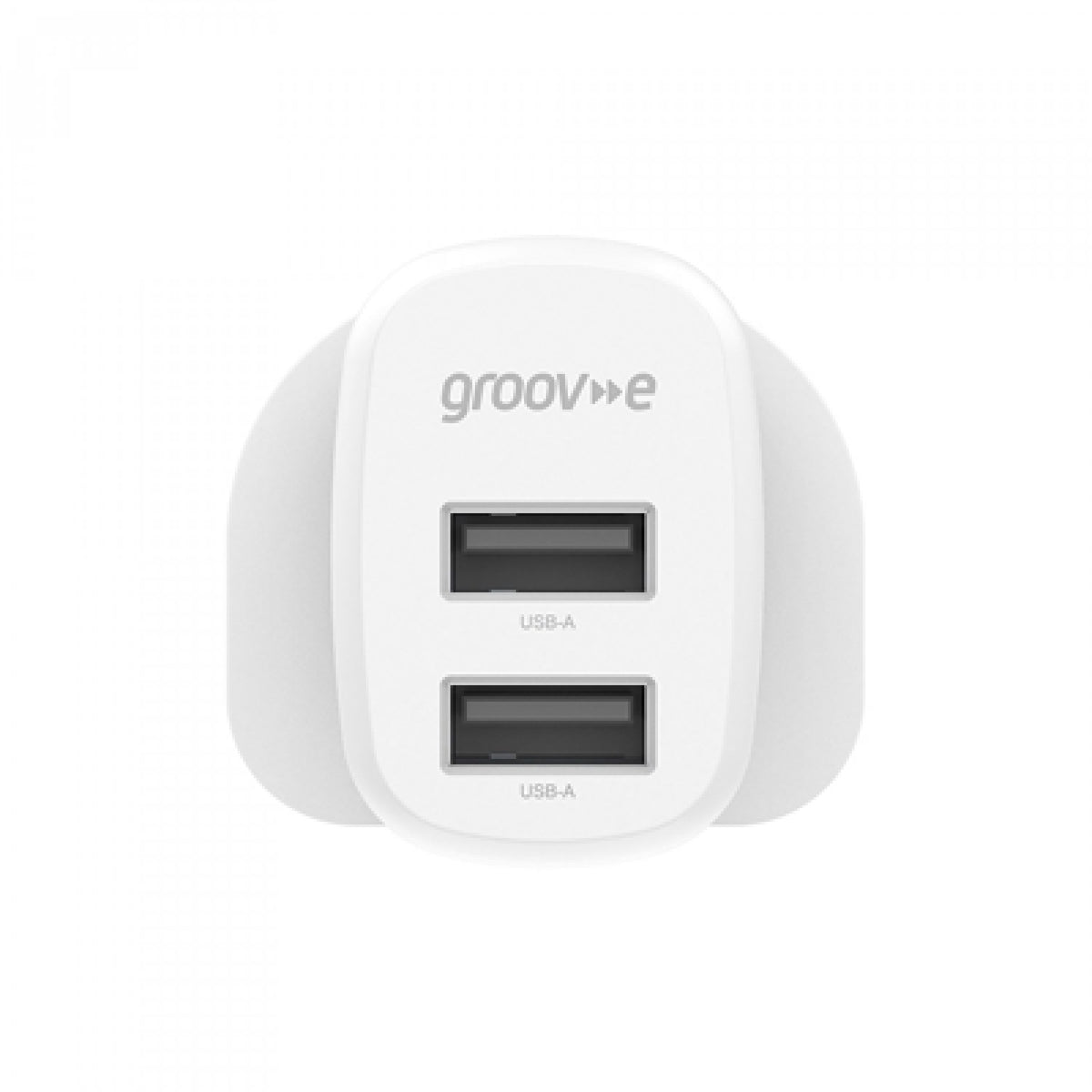 Groov-e Dual USB-A 12W Mains Charger - White
