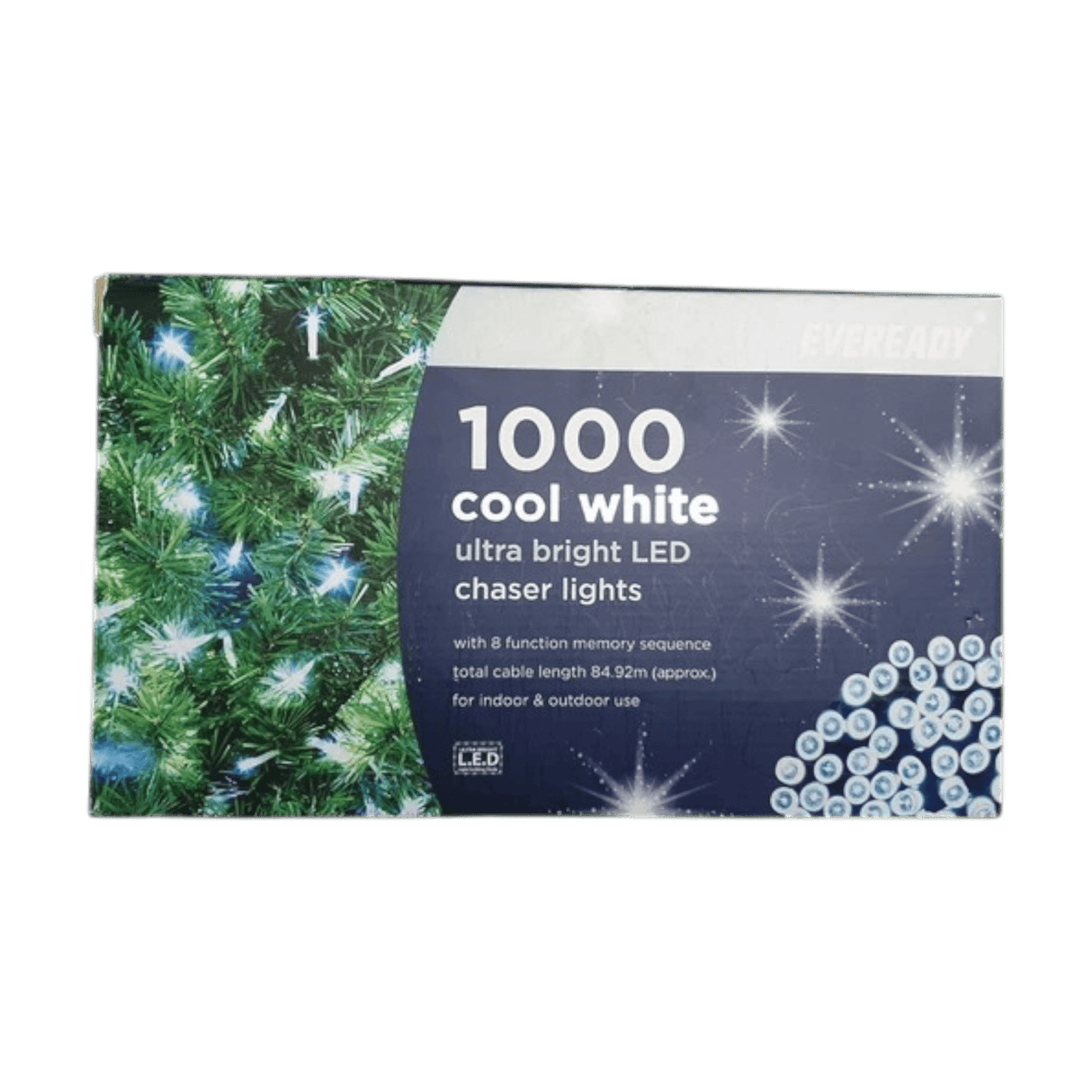 Eveready Ultra Bright LED Chaser Lights 1000pk - Cool White - XMAS LIGHTS LED - Beattys of Loughrea