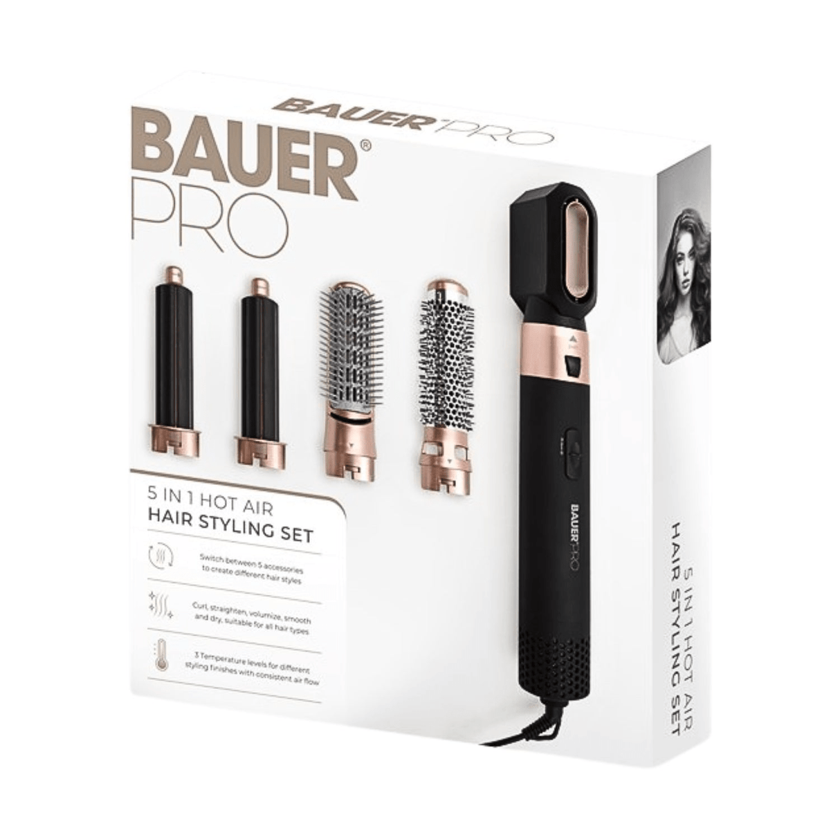Bauer 5 in 1 Hot Air Hair Styling Set - HAIR DRYER - Beattys of Loughrea
