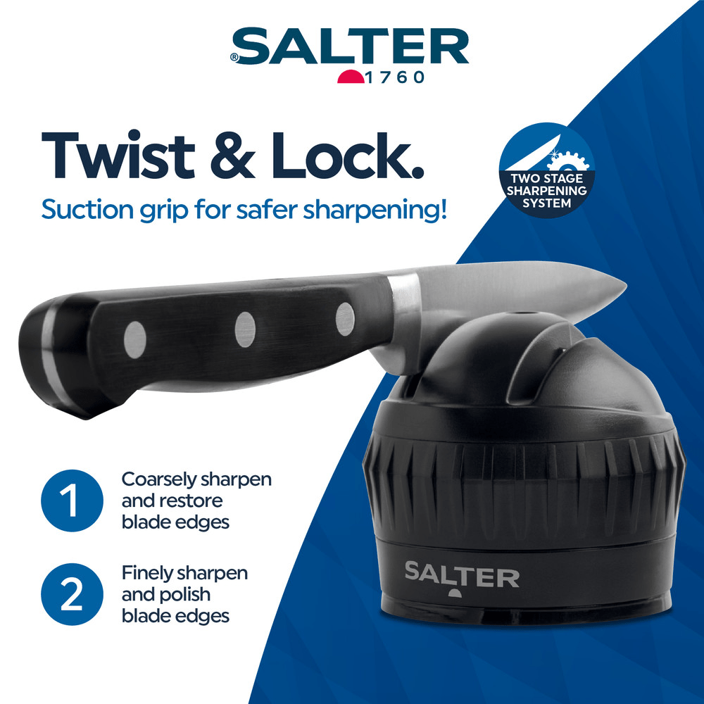Salter Twist & Lock Manual Knife Sharpener - KITCHEN HAND TOOLS - Beattys of Loughrea