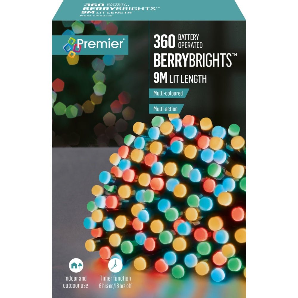360 Multi | Action Led Berrybrights | Multi | Coloured - XMAS LIGHTS LED - Beattys of Loughrea