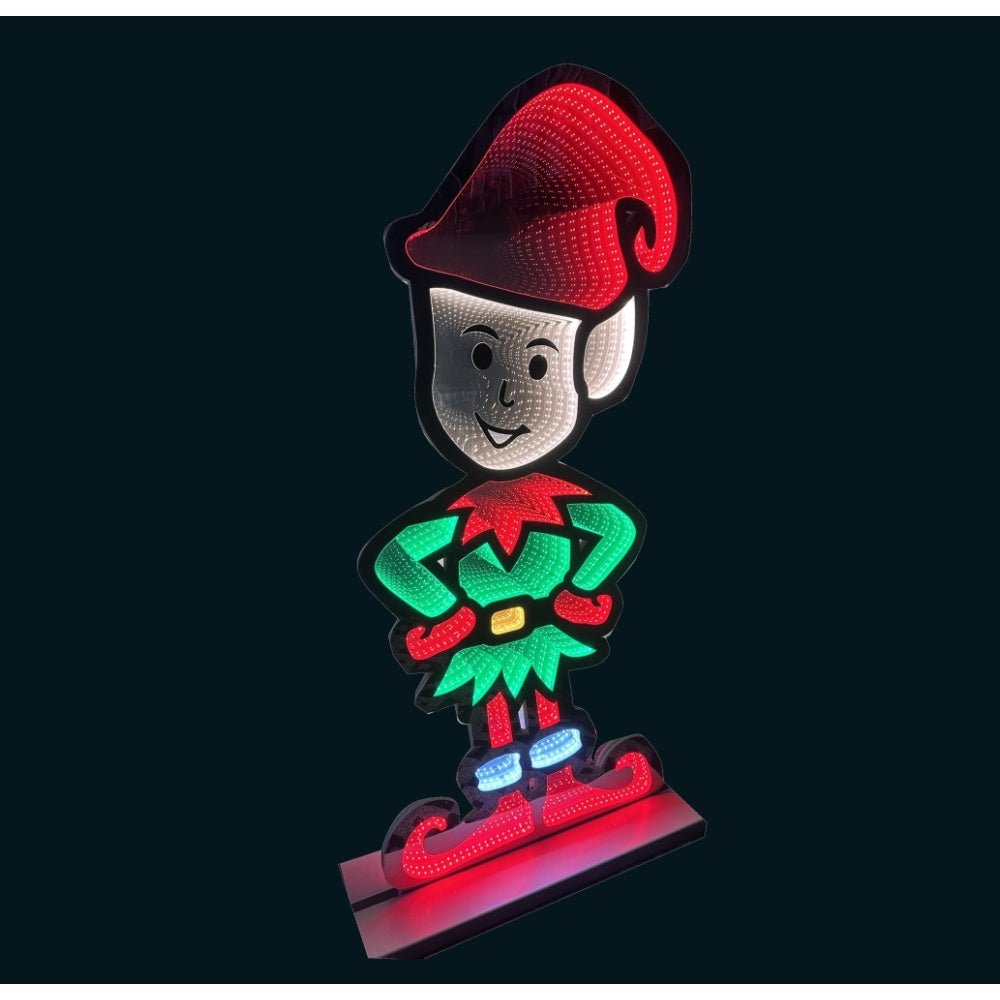 Standing Elf Infinity Light | 180Cm - XMAS ROOM DECORATION LARGE AND LIGHT UP - Beattys of Loughrea