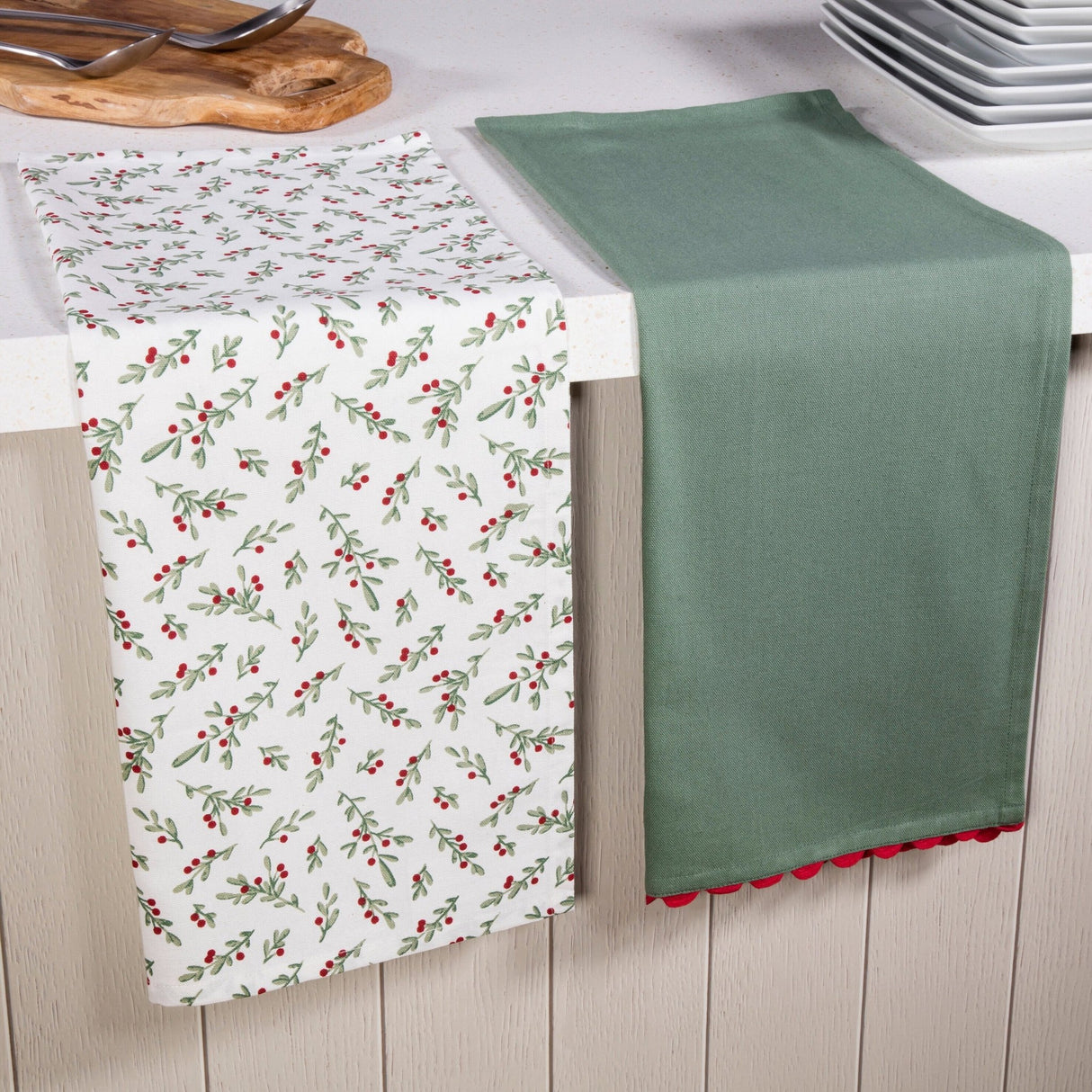 Premier 45 x 65cm Set of 2 Hollyberry Tea Towels - CLEANING - TEA TOWEL/DISHCLOTH - Beattys of Loughrea