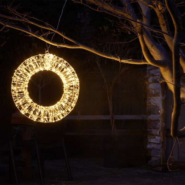 960 LED Galaxy Wreath 40cm - Warm White, Low Voltage - XMAS ROOM DECORATION LARGE AND LIGHT UP - Beattys of Loughrea