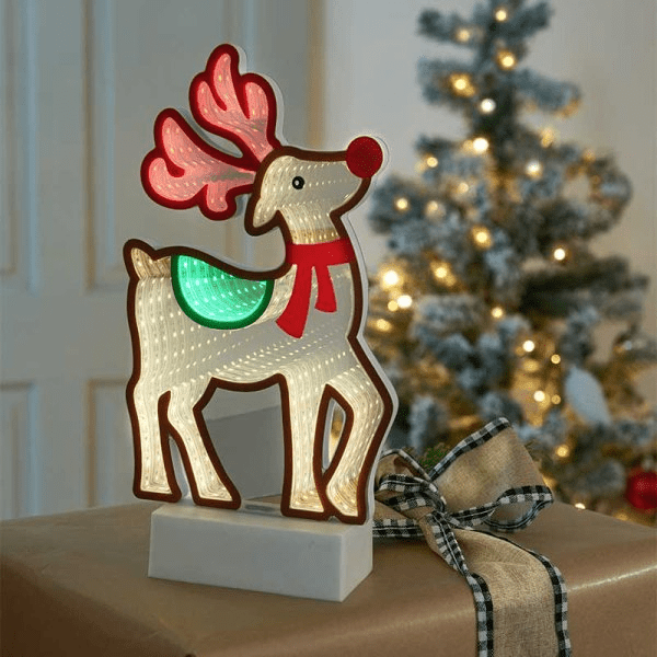 DeerFinity 28cm, TableTop Infinity - XMAS ROOM DECORATION LARGE AND LIGHT UP - Beattys of Loughrea