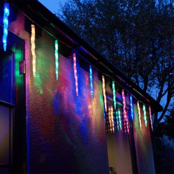 Smart Icicle Lights Cool/Multi - Set of 10, Low Voltage - XMAS LIGHTS LED - Beattys of Loughrea