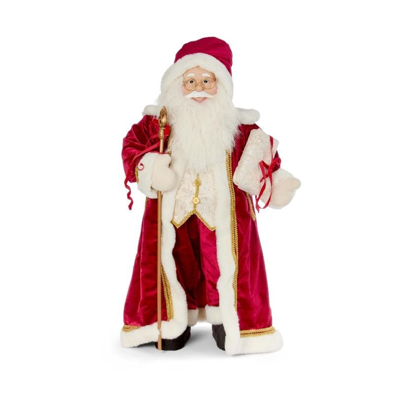 Regal Santa XL Deluxe Christmas Figurine – Ruby Red (80cm) - XMAS SOFT DECOS - Beattys of Loughrea
