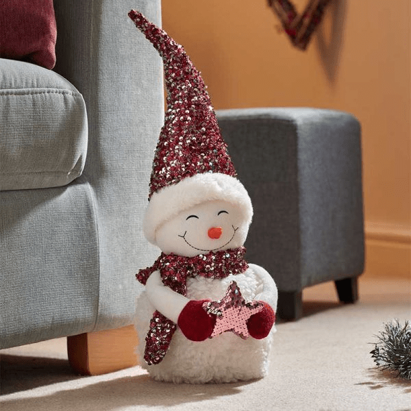 Plush SnowGirl Figure 50cm - XMAS SOFT DECOS - Beattys of Loughrea