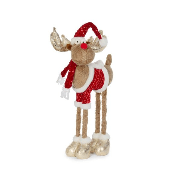 Golden Rudolph Plush Reindeer 91cm - XMAS SOFT DECOS - Beattys of Loughrea