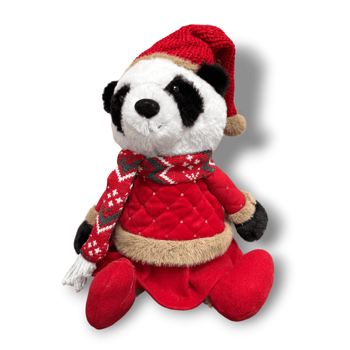 Pandora Large – Christmas Plush Panda (40cm) - XMAS SOFT DECOS - Beattys of Loughrea