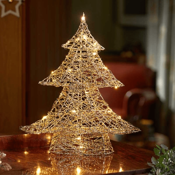 Gold Weave WonderTree - 40cm - XMAS ROOM DECORATION LARGE AND LIGHT UP - Beattys of Loughrea