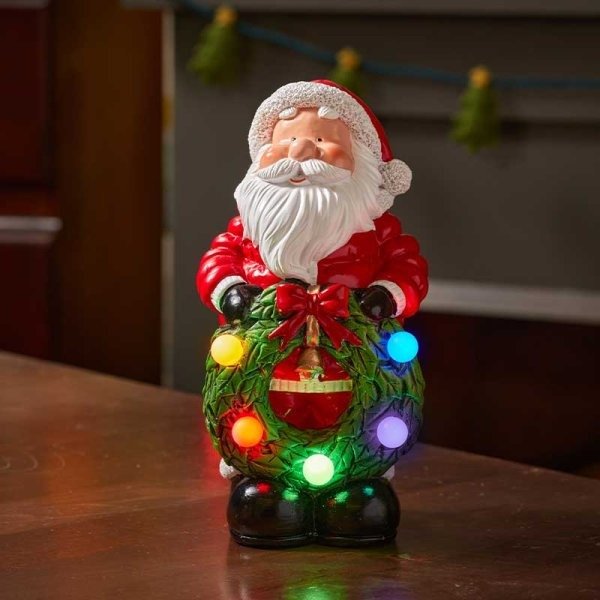 Inlit Santa PuffaPal 25cm - XMAS ROOM DECORATION LARGE AND LIGHT UP - Beattys of Loughrea
