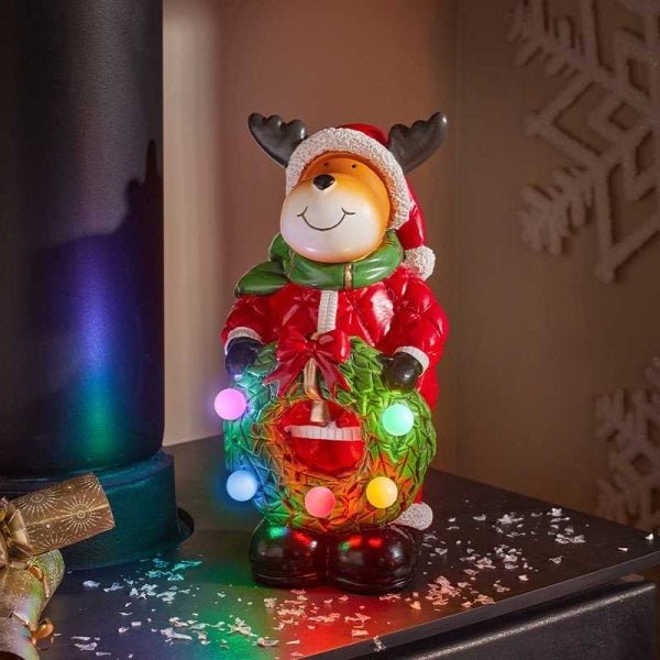 Inlit Rudy PuffaPal 25cm - XMAS ROOM DECORATION LARGE AND LIGHT UP - Beattys of Loughrea