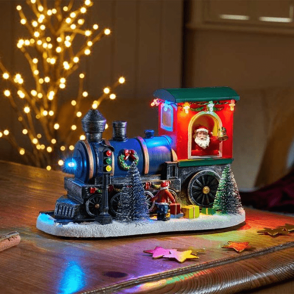 Santa's Express LED SnowScene Train - XMAS ROOM DECORATION LARGE AND LIGHT UP - Beattys of Loughrea