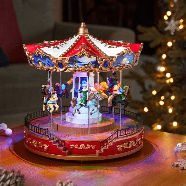 Magic Carousel SnowScene - XMAS LANTERNS/ BOTTLES - Beattys of Loughrea
