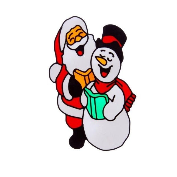Santa & Snowman Window Sticker – 35cm - XMAS ACCESSORIES - Beattys of Loughrea
