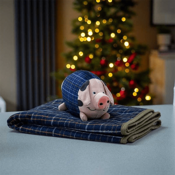 Pig - In - Blanket & Comforter - Navy Check - PET BLANKET CUSHIONS COATS - Beattys of Loughrea