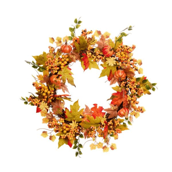 Autumn Festival Wreath 50cm - GARDEN ORNAMENTS INCL SOLAR - Beattys of Loughrea