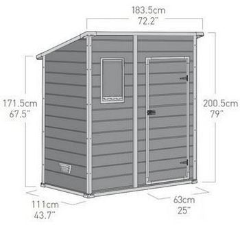Keter Resin Garden Shed MANOR Pent 6x4 - METAL SHEDS - Beattys of Loughrea