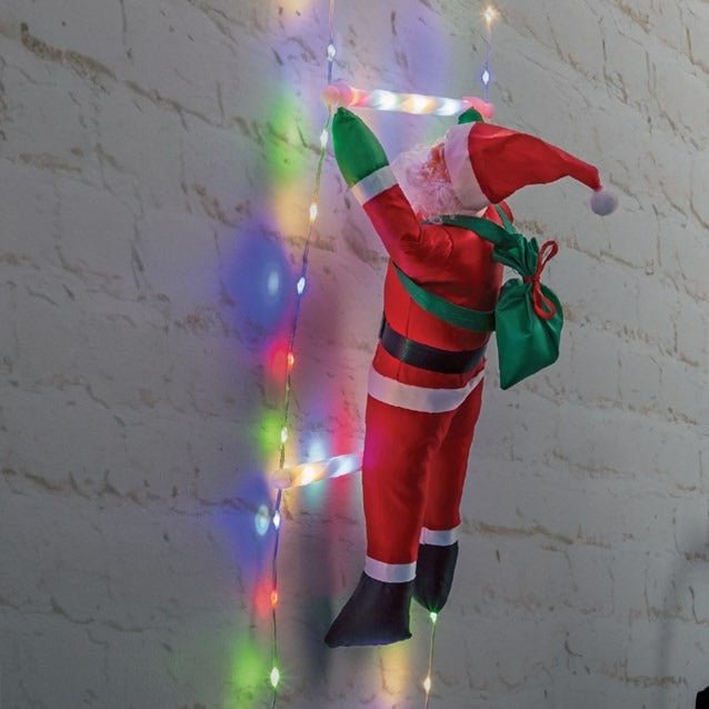 9.9ft Christmas Ladder Light with Santa Claus – Festive Multicolor Glow - XMAS ROOM DECORATION LARGE AND LIGHT UP - Beattys of Loughrea