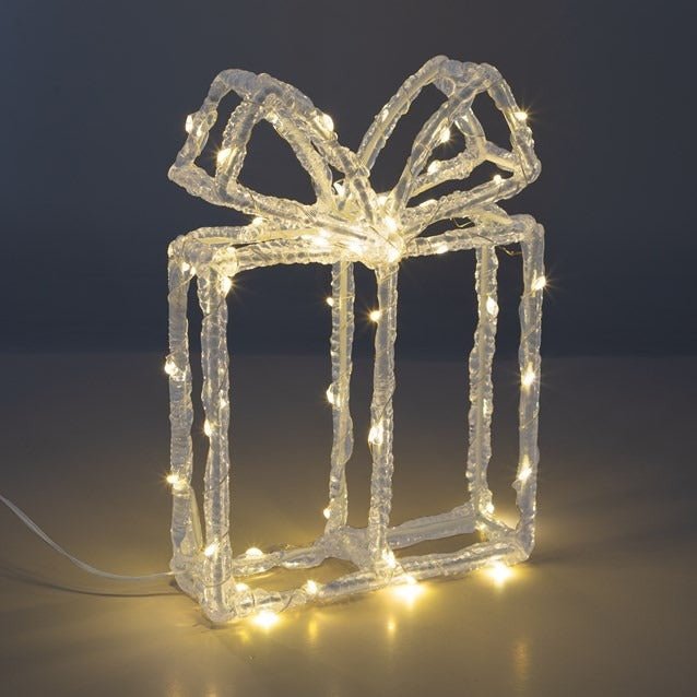 Christmas Workshop LED Acrylic Present Light - XMAS CANDLE ARCHES LOGS - Beattys of Loughrea