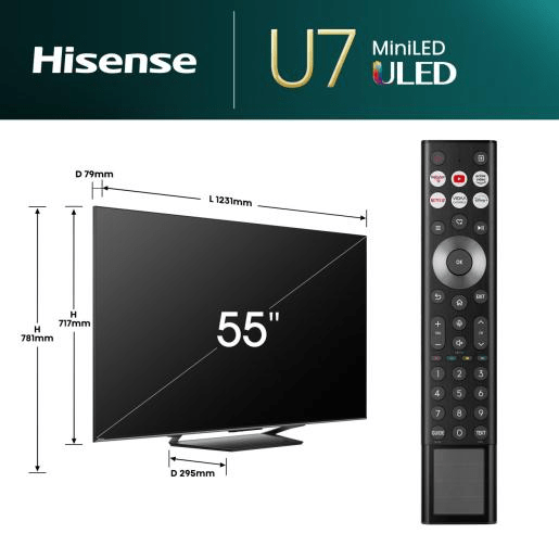 Hisense 55" U7 Mini Led Smart TV - TV 29" (73CM +) - Beattys of Loughrea