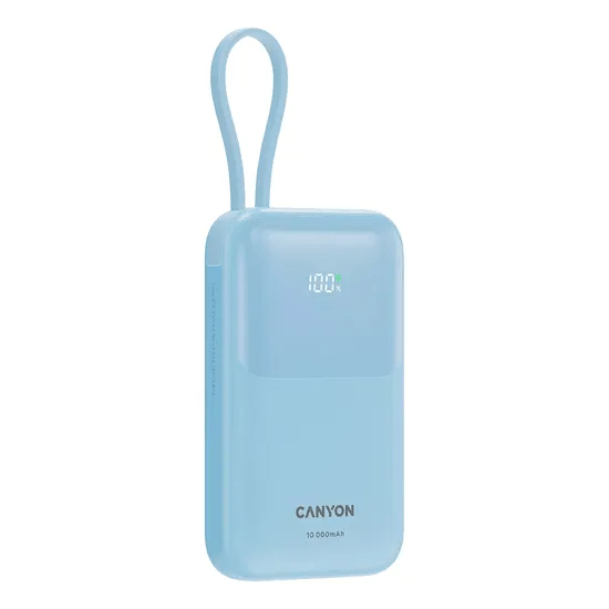 Canyon Power Bank Oncharge 101 Built - In Cable 10000 MAh Blue - USB PC ACCESSORIES - Beattys of Loughrea