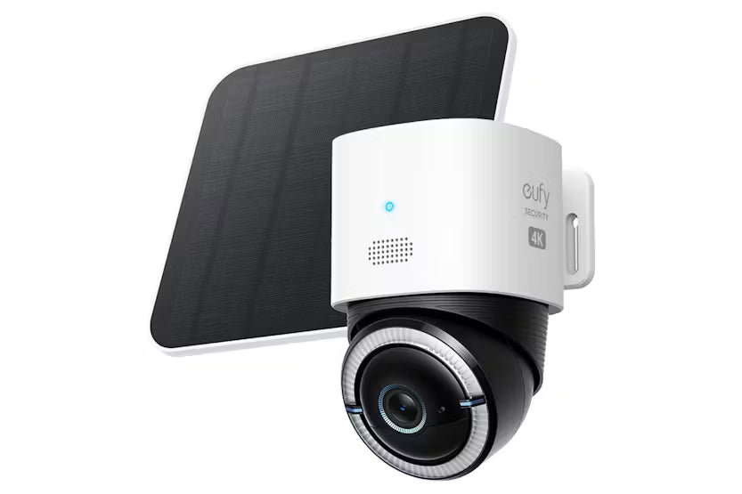 Eufy 4G LTE Cam S330 outdoor security camera with solar pan‑tilt mount