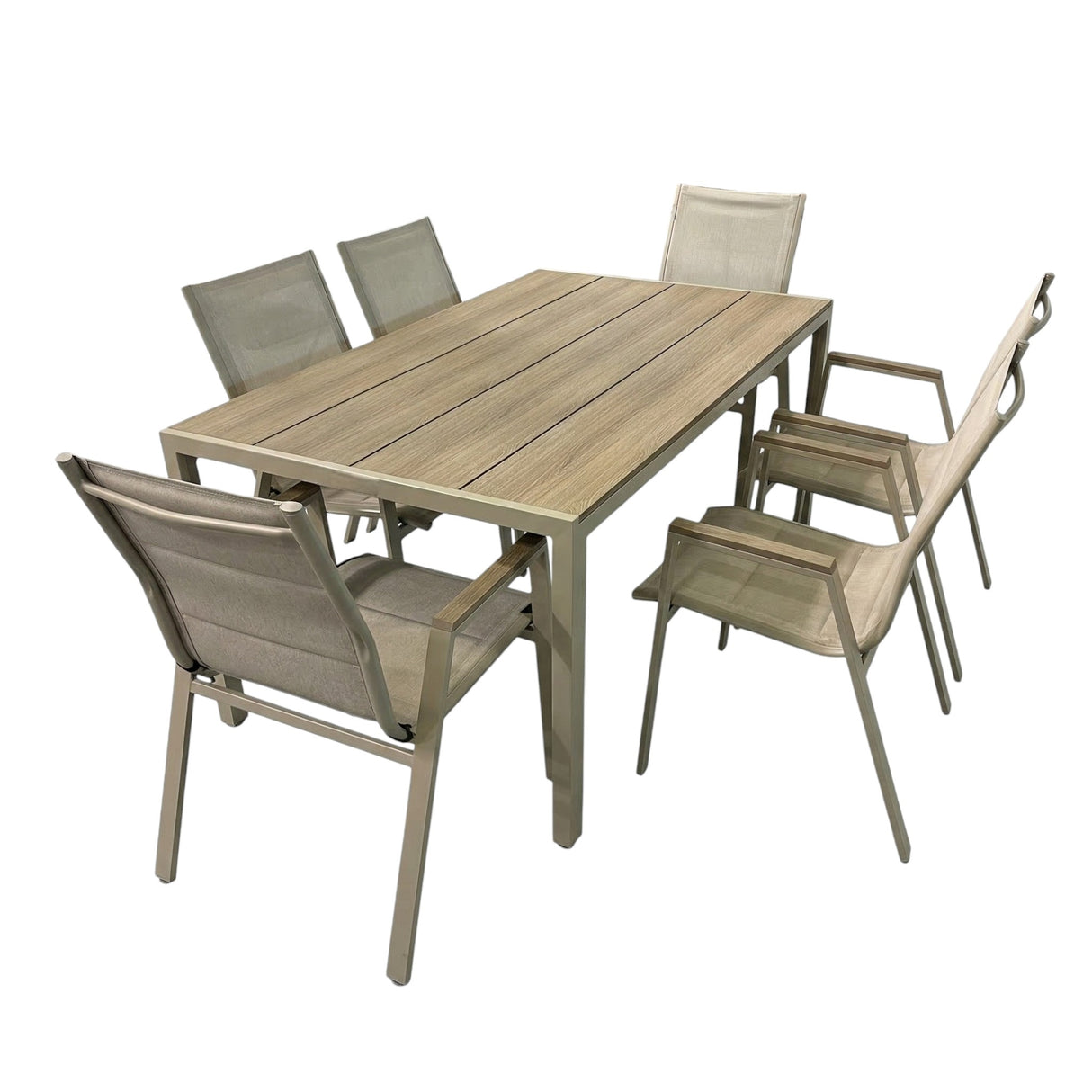 Palermo 6 Seater Rectangular Steel Dining Set