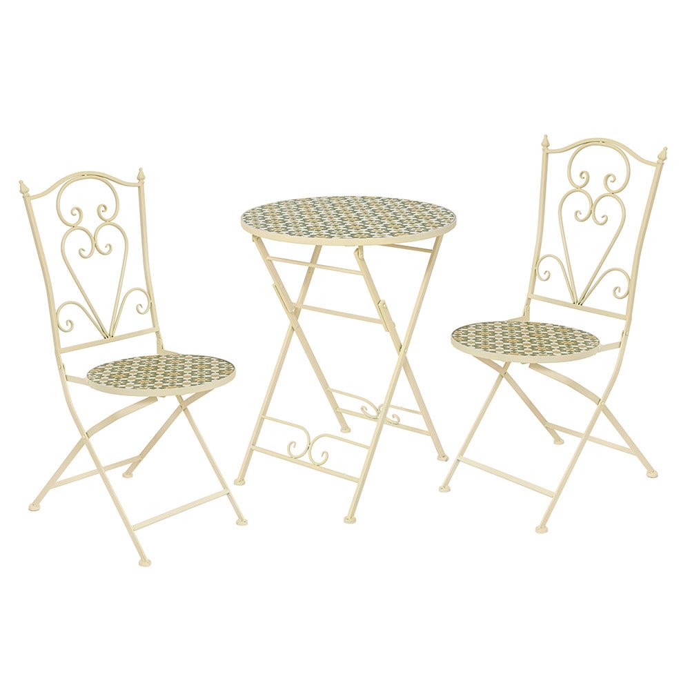 Mosaic Madrid Bistro Two Seater Folding Set - BISTRO SET 2 PERSON - Beattys of Loughrea