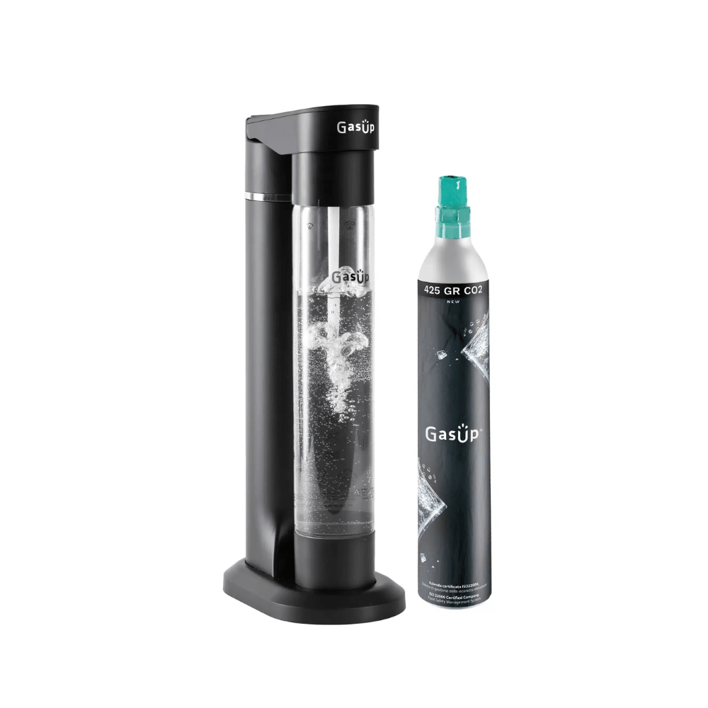 Gasup Quokka Soda Maker with Cylinder Screw-in Black | 4106021 - WATER CARBONATORS, SODA STREAM - Beattys of Loughrea