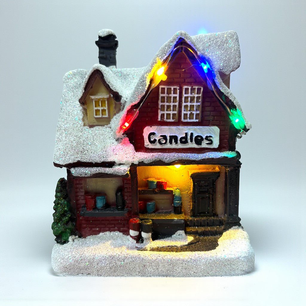 Noma Collectables 12cm Battery Operated Village Scene – Village Candle Makers - XMAS ROOM DECORATION LARGE AND LIGHT UP - Beattys of Loughrea