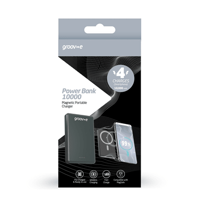 Groov-e 10,000mAh Portable Magnetic Wireless Charger | GVCH10000M - POWER STATION / SOLAR PANEL - Beattys of Loughrea
