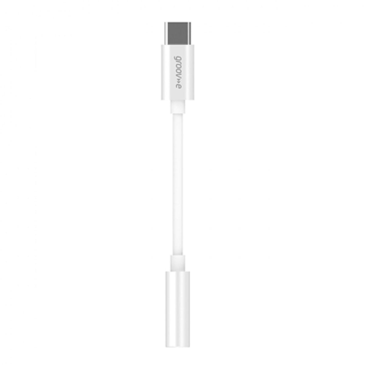 Groov-e USB-C to 3.5mm Aux Headphone Adapter - White