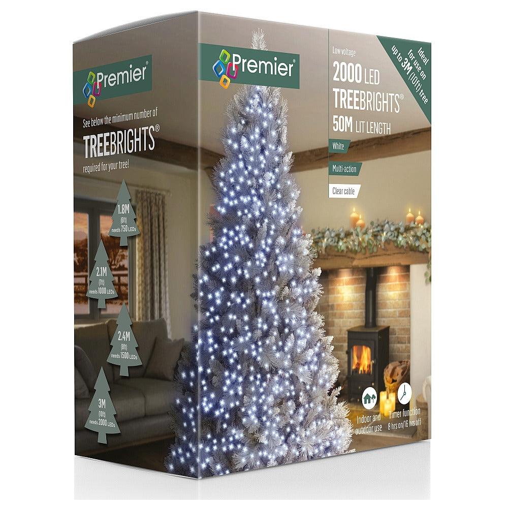 Premier 2000 LED Multi-Action Treebrights with Timer, White