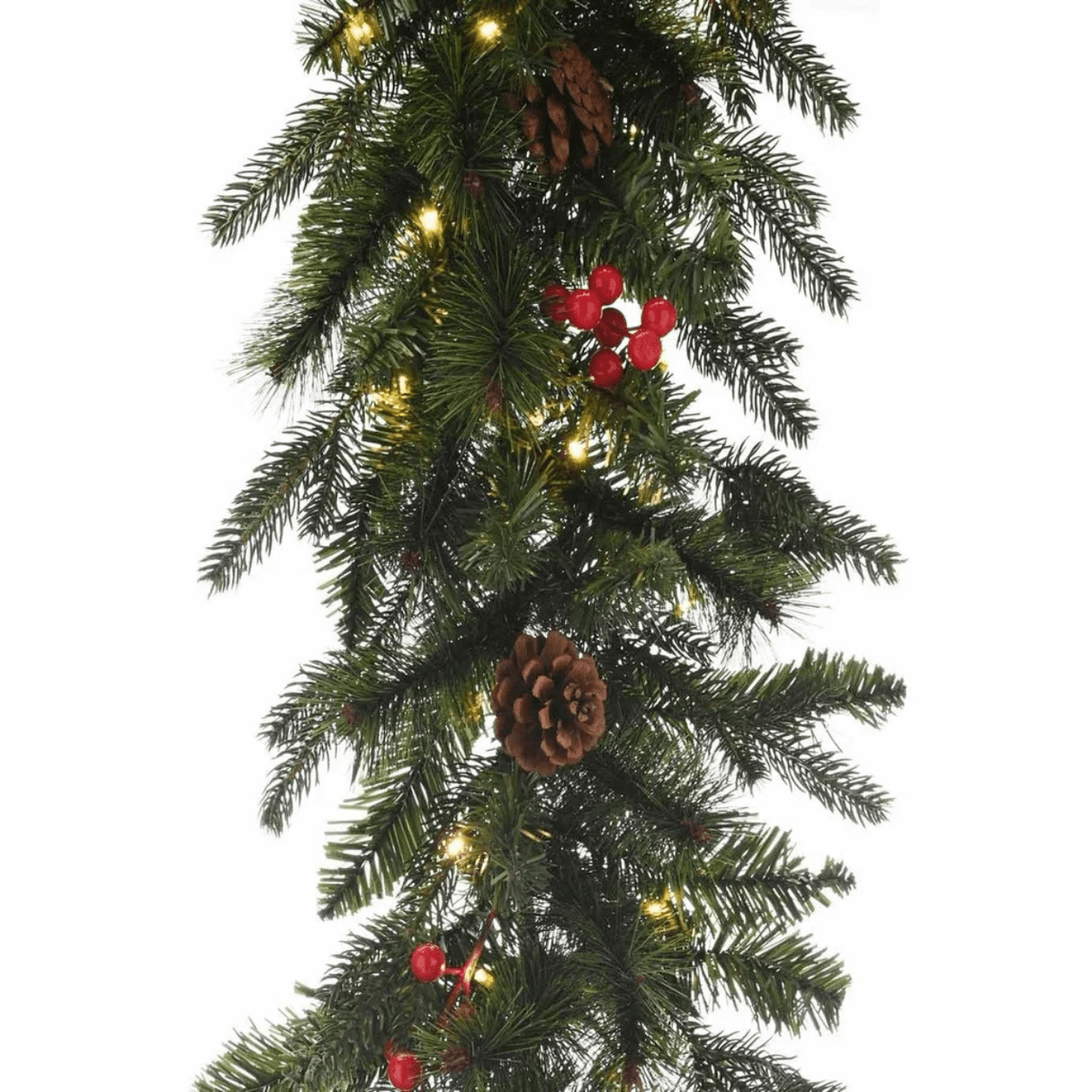 Festive Ben Nevis Pre-Lit Garland 270cm, Battery Operated - XMAS GARLANDS - Beattys of Loughrea
