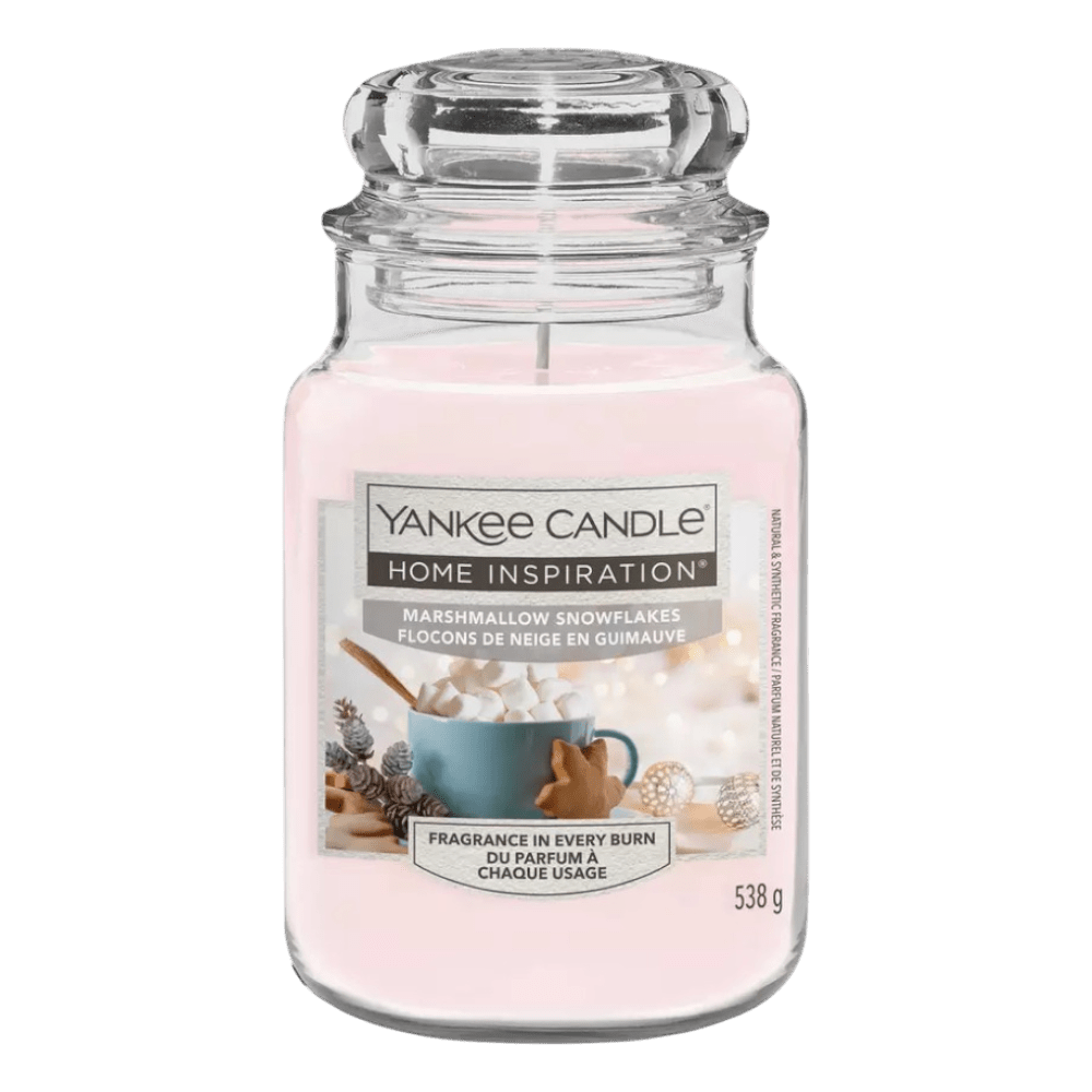Yankee Candle Home Inspiration Large Jar Candle – Marshmallow Snowflakes - Beattys of Loughrea | www.beattys.ie