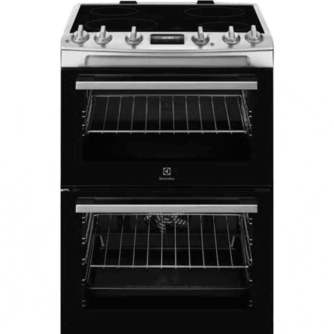 Electrolux 60cm Double Oven Electric Cooker - Stainless Steel| LKR655200X - ELECT COOKER FREESTANDING <65CM - Beattys of Loughrea