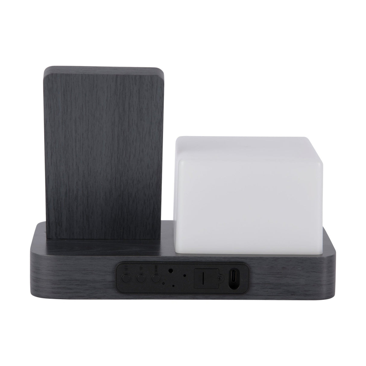 Retro Black Wood Wireless Charging Alarm Clock with Night Light - CLOCK RADIO / DIGITAL CLOCKS - Beattys of Loughrea