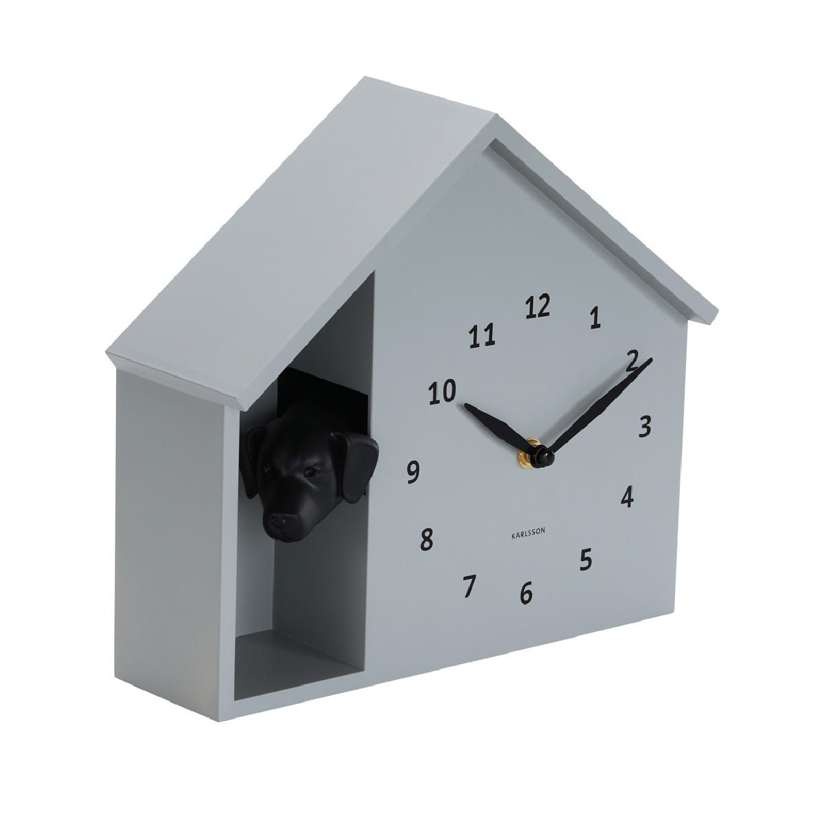 Wall Clock Peeking Doggy Mouse Grey - CLOCKS - Beattys of Loughrea