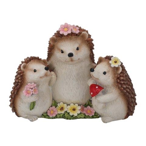 Hedgehog Family Ornament 13 x 10cm - ORNAMENTS - Beattys of Loughrea