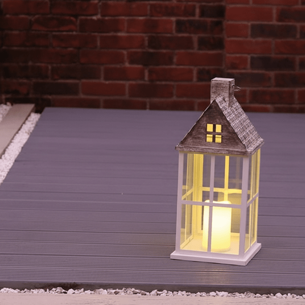 LED House Lantern 45cm - CANDLE HOLDERS / Lanterns - Beattys of Loughrea
