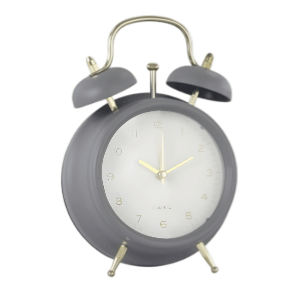 Grey Retro Table Clock 17cm - CLOCKS - Beattys of Loughrea