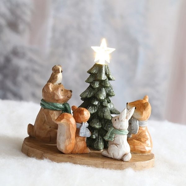 LED Animals & Tree 19x17cm - XMAS ROOM DECORATION LARGE AND LIGHT UP - Beattys of Loughrea