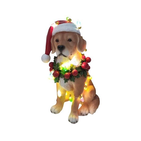 LED Christmas Retriever 12x25cm - XMAS ROOM DECORATION LARGE AND LIGHT UP - Beattys of Loughrea
