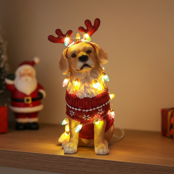 LED Christmas Retriever Puppy 12x26cm