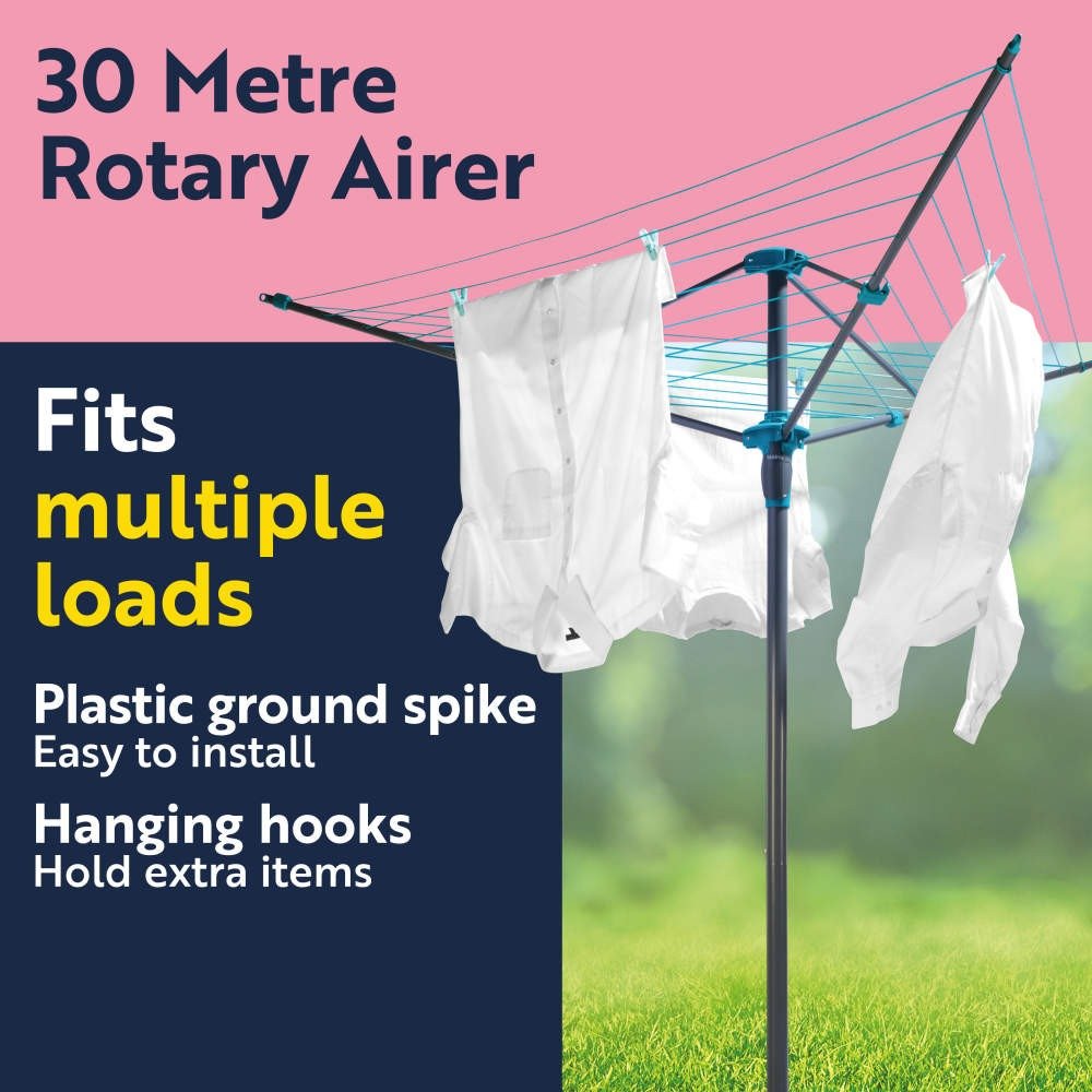 Beldray 30 Metre Clothes Airer – Grey - CLEANING CLOTHES AIRER - Beattys of Loughrea