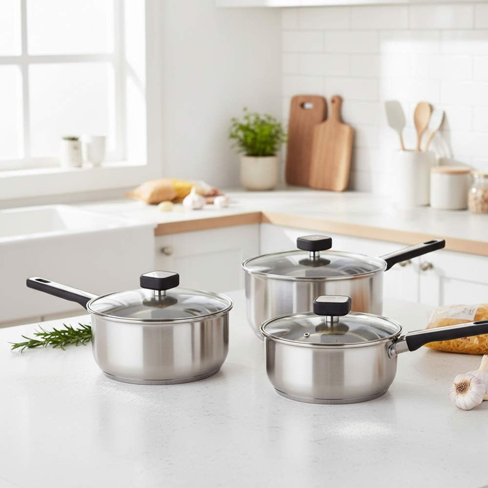 Salter Expert 3 - Piece Saucepan Set - GENERAL COOKWARE - Beattys of Loughrea