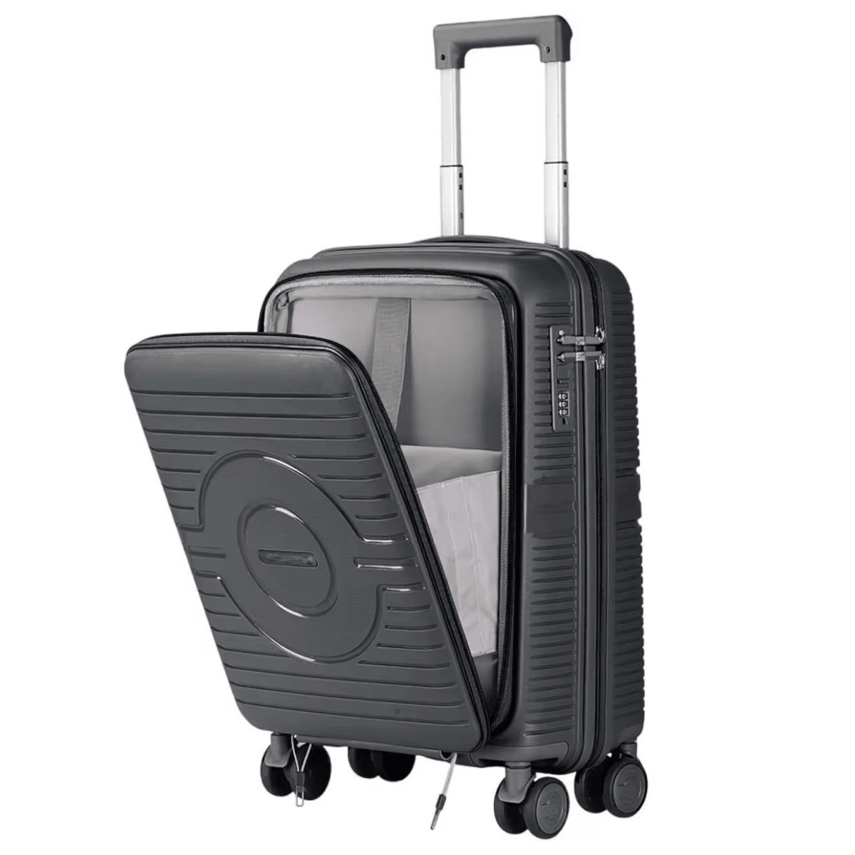 Bordlite Hardshell Suitcase with Laptop Compartment 55 x 37 x 24cm – Black - LUGGAGE, SUITCASES, TROLLEY BAGS - Beattys of Loughrea