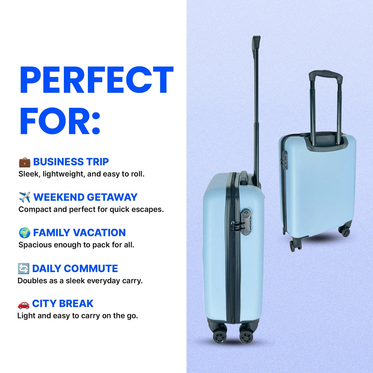 Bordlite Keep Calm, It's a Carry On Cabin Case 54 x 36 x 20cm – Blue - LUGGAGE, SUITCASES, TROLLEY BAGS - Beattys of Loughrea